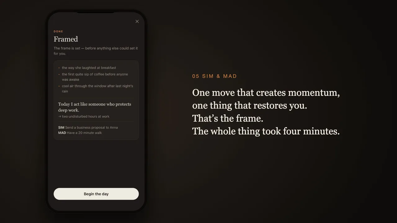 Dayunfold demo video: the completed morning frame
